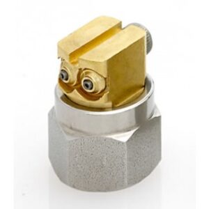 NOZZLE, RIGHT ANGLE, 2 ORI, .028 DIA X 15 DEG
